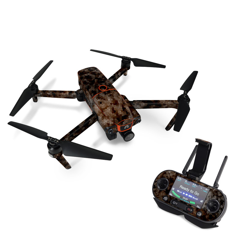 Autel EVO Skin design of Brown, Design, Soil, Pattern, Rock, Rust, Granite, Metal, with black, white, gray, brown colors