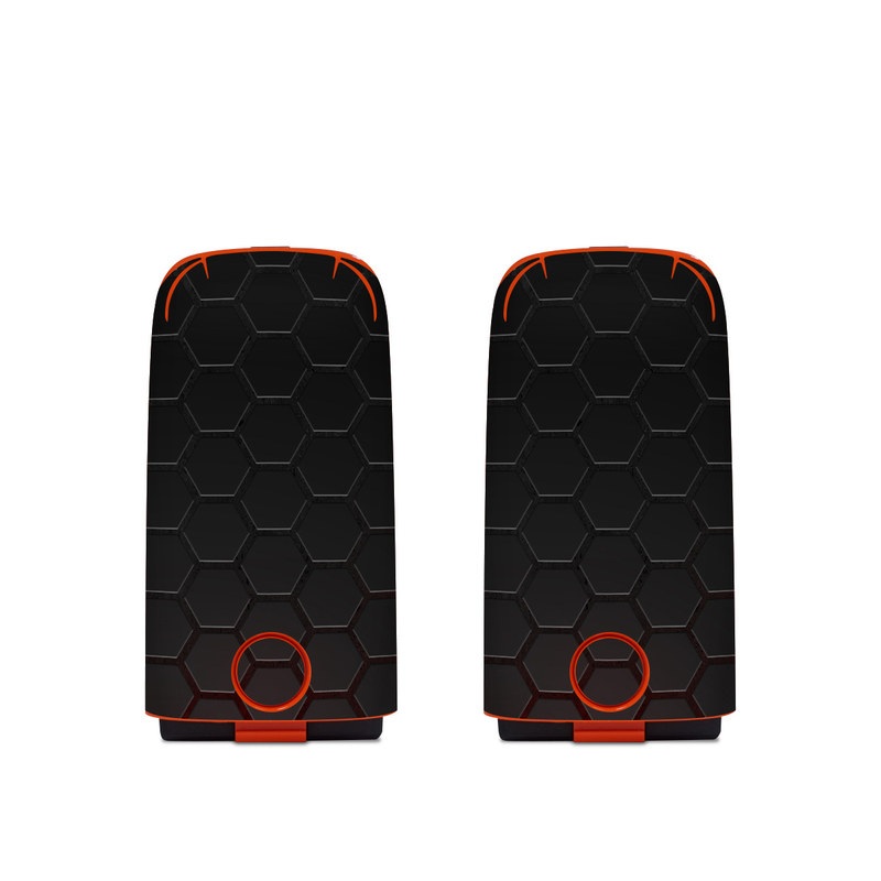 Autel EVO Battery Skin design of Black, Pattern, Metal, Design, Mesh, Carbon, Space, Wallpaper, with black, red colors