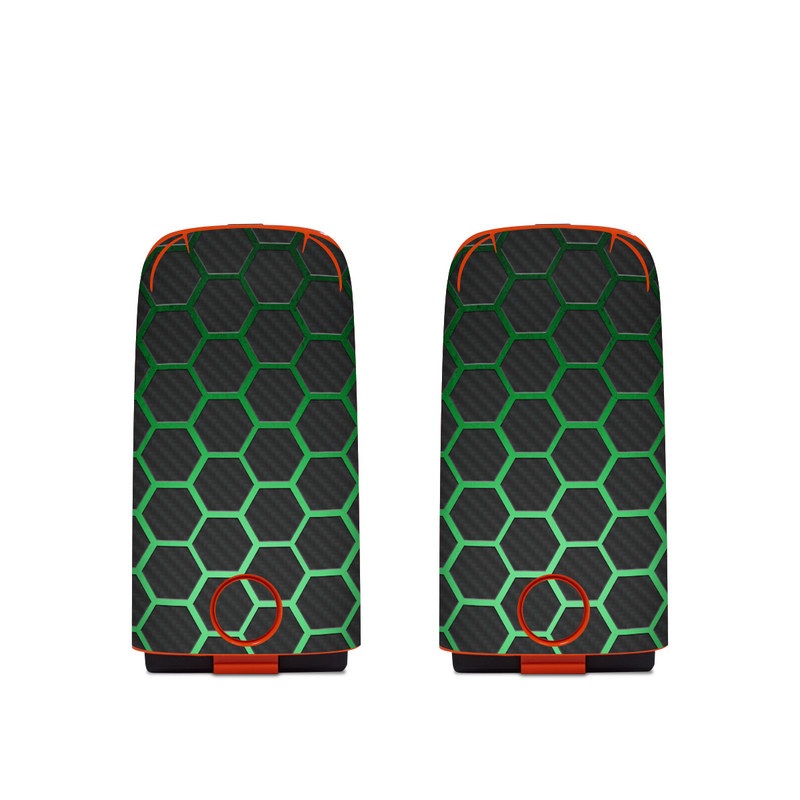 Autel EVO Battery Skin design of Pattern, Metal, Design, Carbon, Space, Circle, with black, gray, green colors