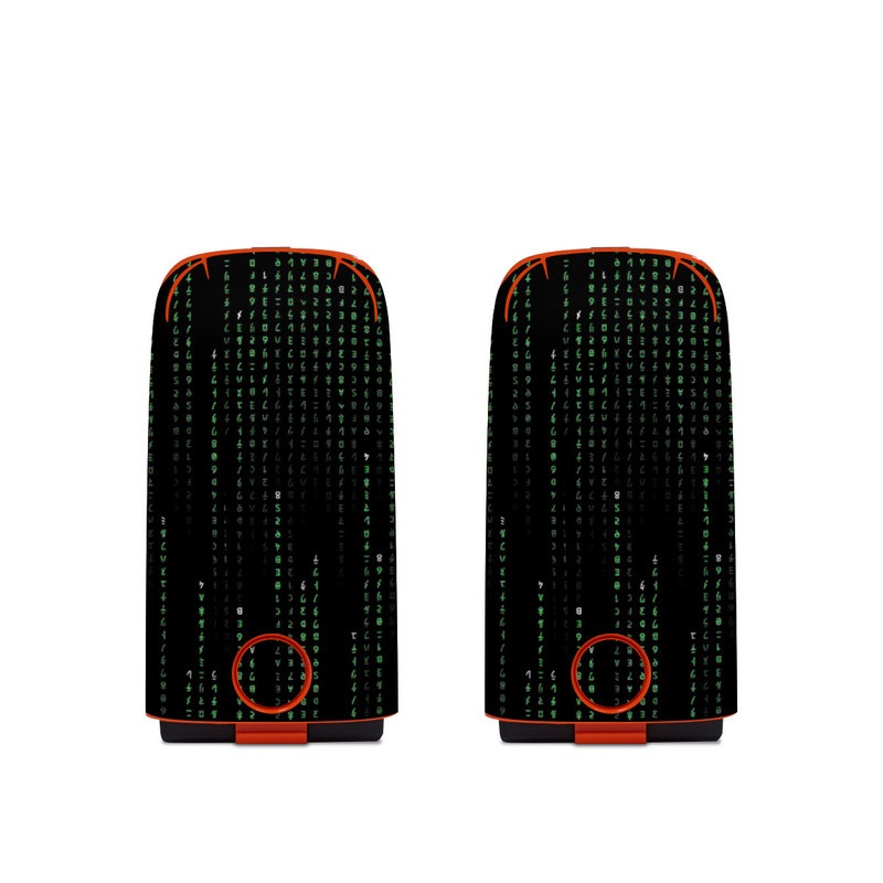 Autel EVO Battery Skin design of Green, Black, Pattern, Symmetry, with black colors