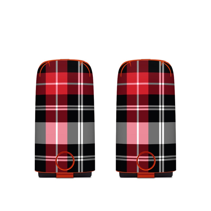 Autel EVO Battery Skin design of Plaid, Tartan, Pattern, Red, Textile, Design, Line, Pink, Magenta, Square, with black, gray, pink, red, white colors