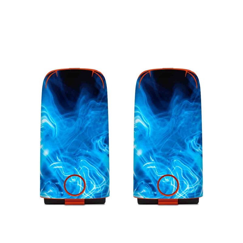 Autel EVO Battery Skin design of Blue, Water, Electric blue, Organism, Pattern, Smoke, Liquid, Art, with blue, black, purple colors