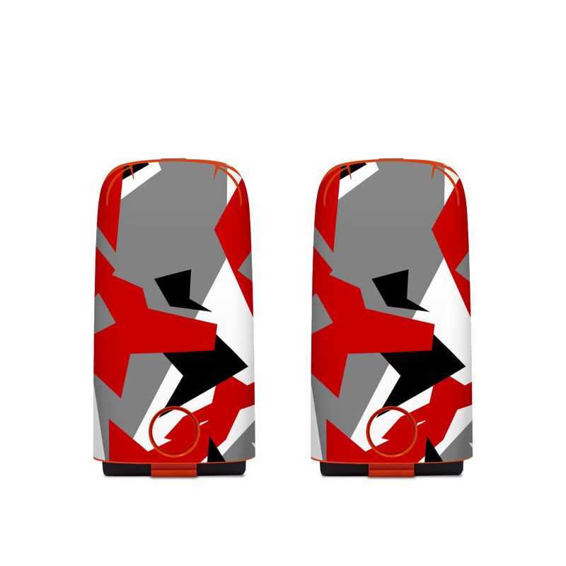 Autel EVO Battery Skin design of Red, Pattern, Font, Design, Textile, Carmine, Illustration, Flag, Crowd, with red, white, black, gray colors