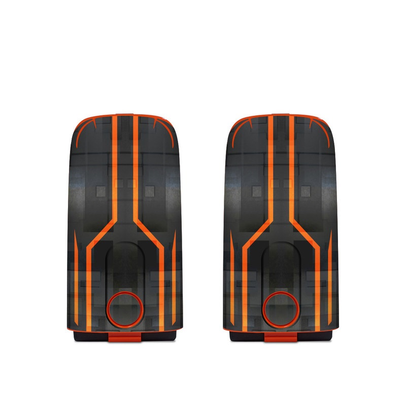 Autel EVO Battery Skin design of Orange, Font, Parallel, Pattern, Graphics, Rectangle, Logo, Brand, Graphic design, Event, with black, orange colors
