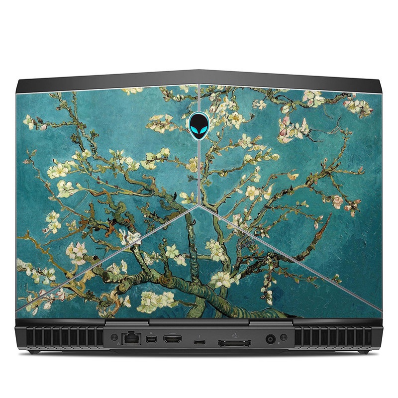 Alienware 13 R3 Skin design of Tree, Branch, Plant, Flower, Blossom, Spring, Woody plant, Perennial plant, with blue, black, gray, green colors