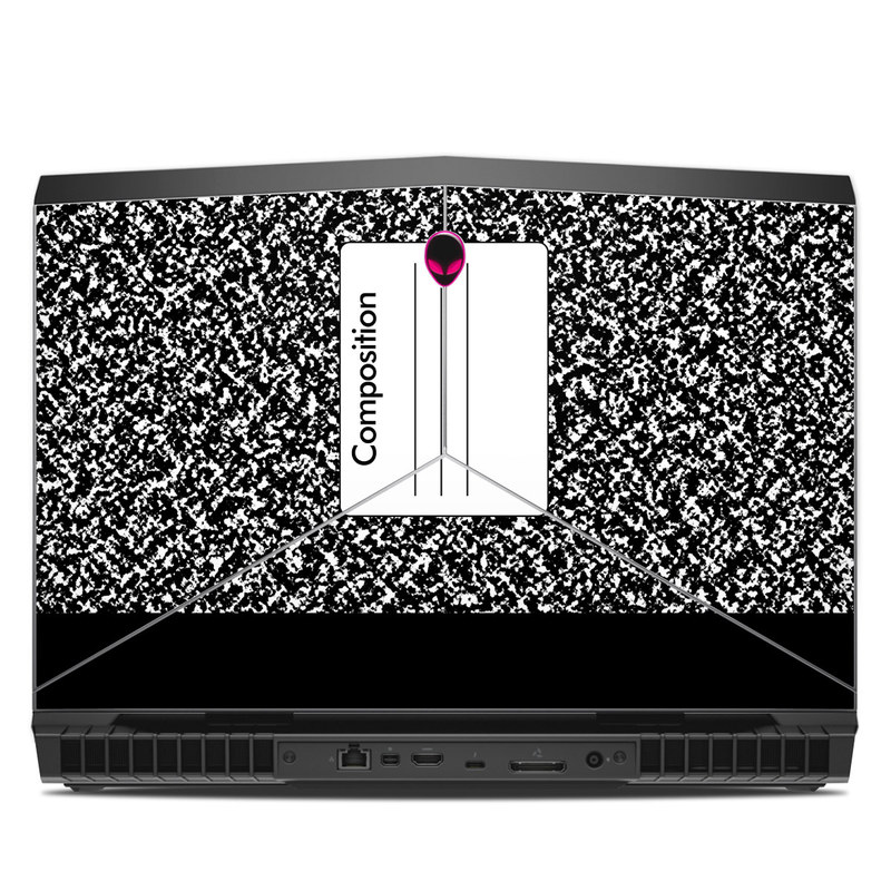 Alienware 17 R5 Skin design of Text, Font, Line, Pattern, Black-and-white, Illustration, with black, gray, white colors