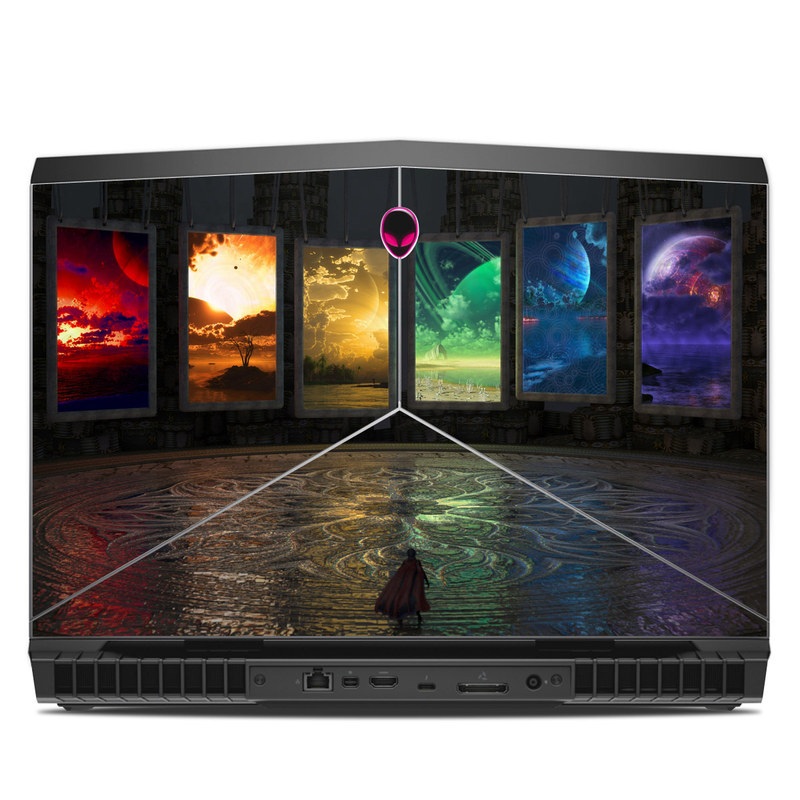 Alienware 17 R5 Skin design of Light, Lighting, Water, Sky, Technology, Night, Art, Geological phenomenon, Electronic device, Glass with black, red, green, blue colors