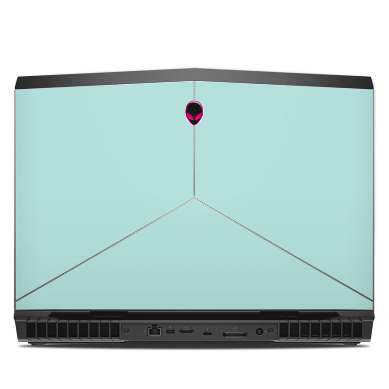 Alienware 17 R5 Skin design of Green, Blue, Aqua, Turquoise, Teal, Azure, Text, Daytime, Yellow, Sky, with blue colors