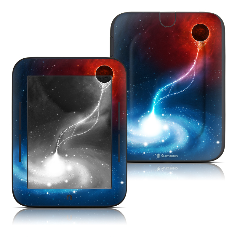 Barnes & Noble NOOK Simple Touch Skin design of Outer space, Atmosphere, Astronomical object, Universe, Space, Sky, Planet, Astronomy, Celestial event, Galaxy, with blue, red, black colors