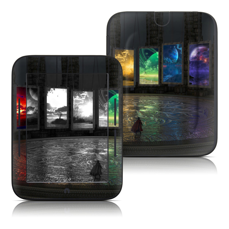 Barnes & Noble NOOK Simple Touch Skin design of Light, Lighting, Water, Sky, Technology, Night, Art, Geological phenomenon, Electronic device, Glass with black, red, green, blue colors