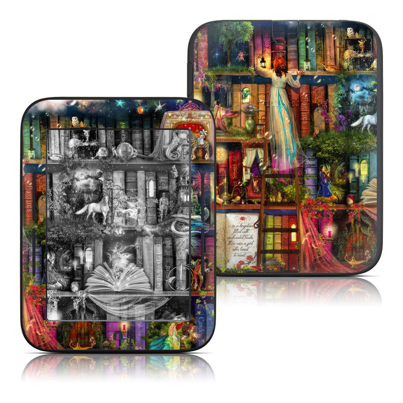 Barnes & Noble NOOK Simple Touch Skin design of Painting, Art, Theatrical scenery, with black, red, gray, green, blue colors