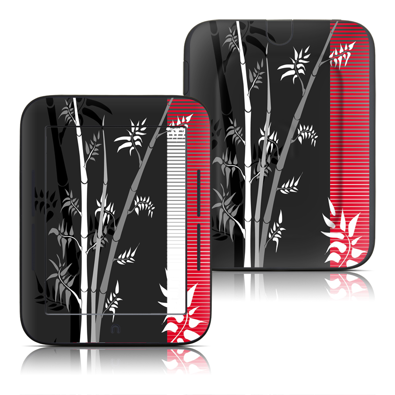 Barnes & Noble NOOK Simple Touch Skin design of Tree, Branch, Plant, Graphic design, Bamboo, Illustration, Plant stem, Black-and-white, with black, red, gray, white colors