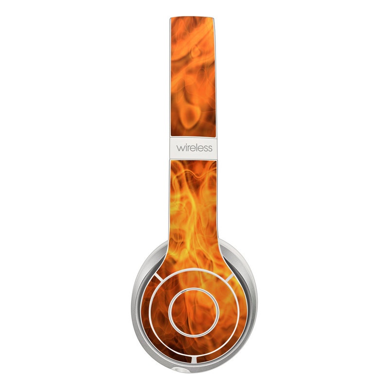 Beats Solo 2 Wireless Skin design of Flame, Fire, Heat, Orange with red, orange, black colors