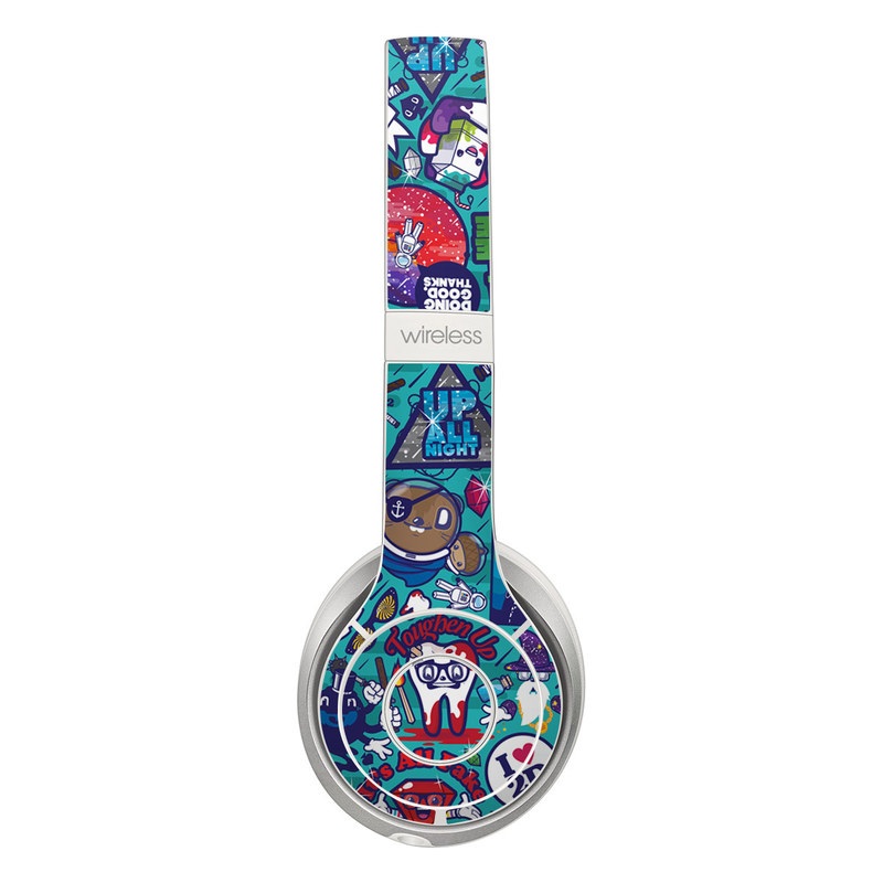 Beats Solo 2 Wireless Skin design of Art, Visual arts, Illustration, Graphic design, Psychedelic art with blue, black, gray, red, green colors