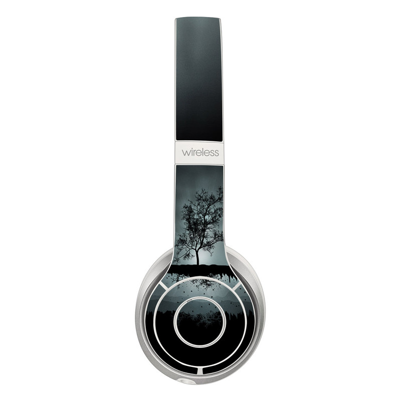 Beats Solo 2 Wireless Skin design of Reflection, Sky, Nature, Water, Black, Tree, Black-and-white, Monochrome photography, Natural landscape, Atmospheric phenomenon with black, gray, blue colors