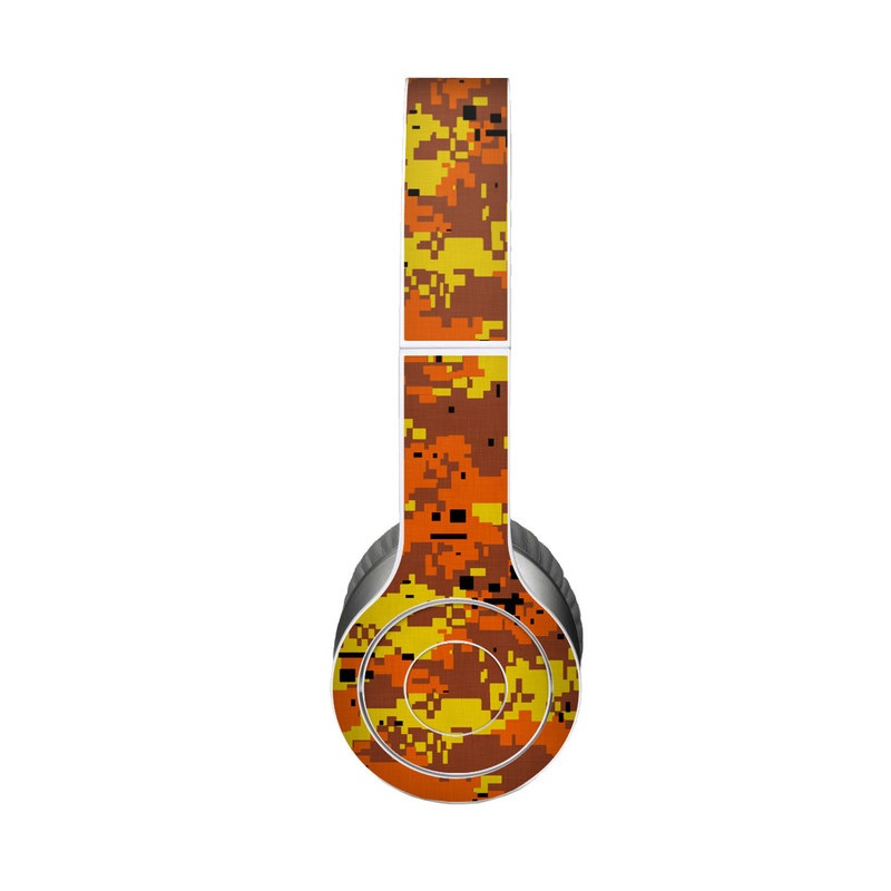 Beats Solo HD Skin design of Orange, Yellow, Leaf, Tree, Pattern, Autumn, Plant, Deciduous, with red, green, black colors