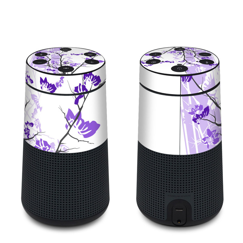 Bose SoundLink Revolve Skin design of Branch, Purple, Violet, Lilac, Lavender, Plant, Twig, Flower, Tree, Wildflower with white, purple, gray, pink, black colors