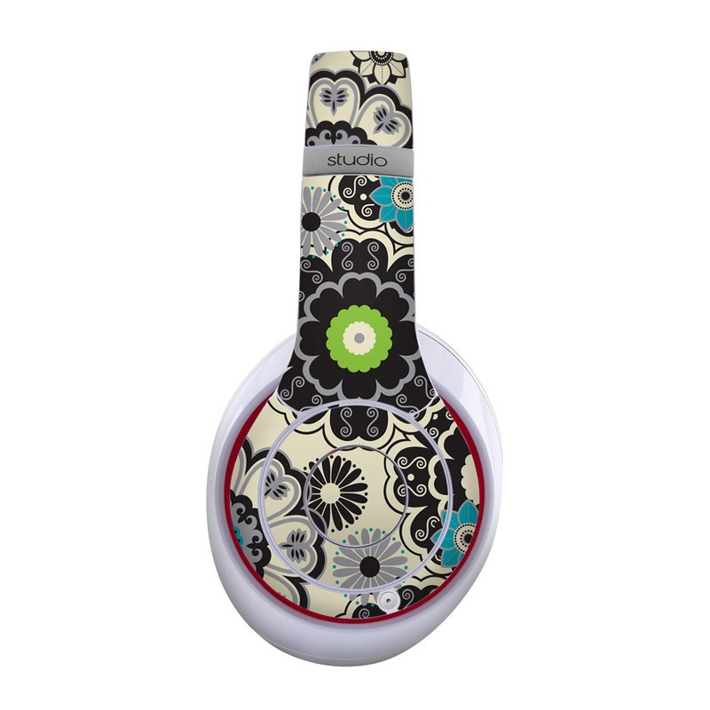Beats Studio Wireless Skin design of Pattern, Circle, Design, Visual arts, Floral design, Textile, Psychedelic art, Art, Plant, with gray, black, pink, green, purple colors