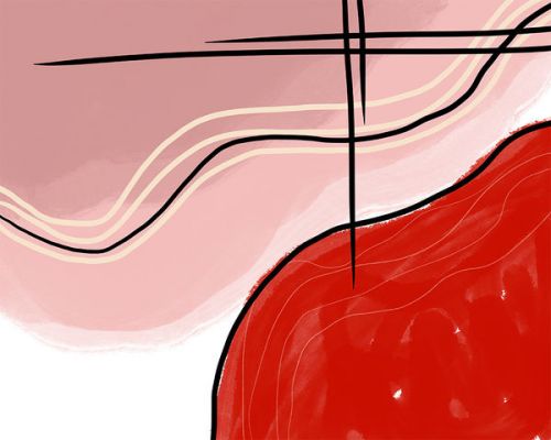 Design of Red, Line, Lip, Material Property, Mouth, Illustration, Graphics, Liquid, Modern Art, Graphic Design, Art, with white, black, brown, red colors