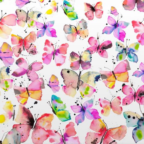 Design of Pollinator, Butterfly, Pink, Insect, Lepidoptera, Arthropod, Paint, Watercolor painting, with white, pink, red, blue, green, purple, yellow, orange colors