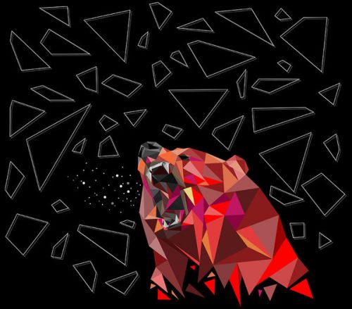 Oculus Quest Skin design of Graphic design, Triangle, Font, Illustration, Design, Art, Visual arts, Graphics, Pattern, Space, with black, red colors