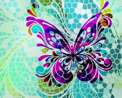 Xbox One S Skin design of Butterfly, Pattern, Insect, Moths and butterflies, Purple, Graphic design, Design, Pollinator, Visual arts, Magenta with blue, green, purple colors