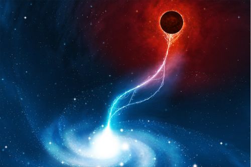 Design of Outer space, Atmosphere, Astronomical object, Universe, Space, Sky, Planet, Astronomy, Celestial event, Galaxy, with blue, red, black colors