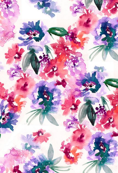 SanDisk Sansa Fuze Original Skin design of Purple, Pattern, Pink, Lilac, Violet, Flower, Watercolor paint, Floral design, Plant, Design, with green, pink, red, purple, white colors