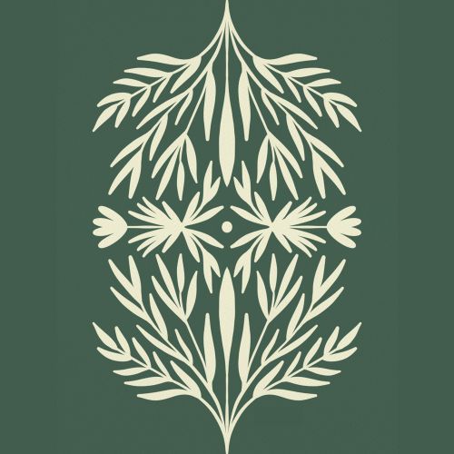 Design of Plant, Terrestrial plant, Art, Triangle, Symmetry, Pattern, Electric blue, Graphics, Grass, Visual arts, with green, white colors