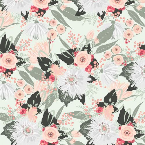 DJI Action 2 Skin design of Pattern, Pink, Floral design, Design, Textile, Wrapping paper, Plant, Peach, Flower with green, red, white, pink colors