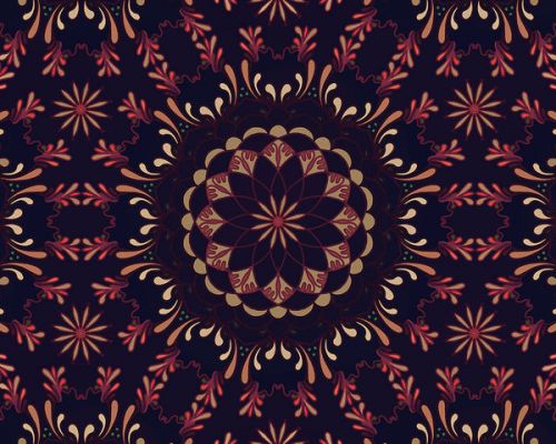 Barnes & Noble NOOK Simple Touch Skin design of Pattern, Brown, Red, Symmetry, Textile, Design, Visual arts, Tapestry, Kaleidoscope, with black, red, orange, yellow, brown colors
