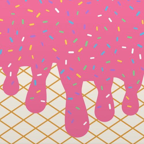 Design of Pink, Orange, Graphics, with white, brown, yellow, black, green, pink, orange, blue colors