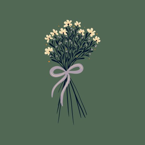 Design of Flower, Plant, Twig, Tree, Art, Pedicel, Flowering plant, Grass, Petal, Illustration, with green, yellow, white, purple colors