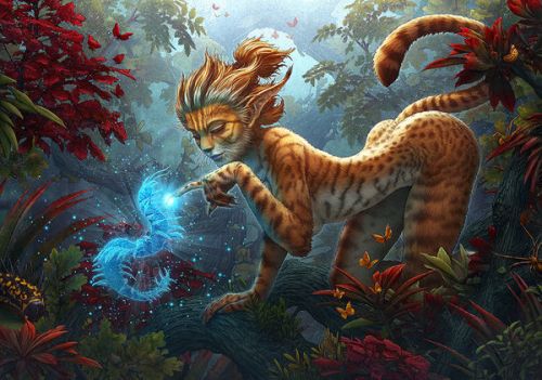  Skin design of Fictional character, Mythology, Illustration, Cg artwork, Sky, Organism, Dragon, Felidae, Mythical creature, Art, with yellow, red, black, green, blue colors