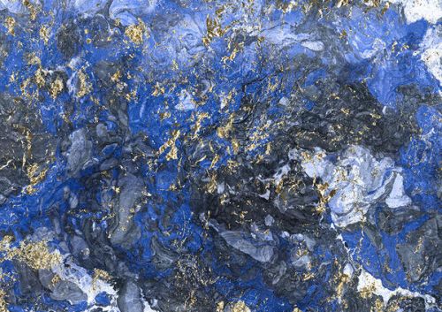 Design of Blue, Water, Cobalt blue, Rock, Painting, Geology, Electric blue, Mineral, Pattern, Acrylic paint with black, blue, yellow, white, gray colors