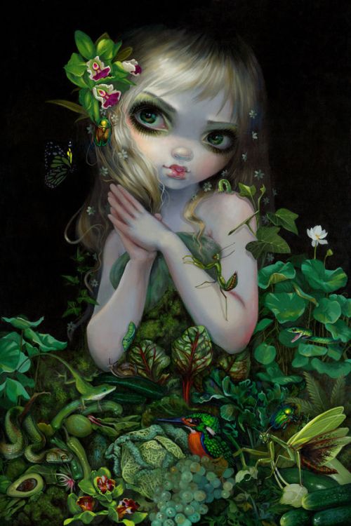  Skin design of Green, Doll, Fictional character, Lip, Plant, Supervillain, Flower, Illustration, Ivy, Fawn, with black, white, green, red colors