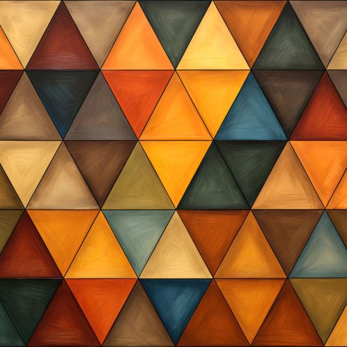 Design of Brown, Colorfulness, Rectangle, Azure, Amber, Orange, Triangle, Art, Flooring, Line, with yellow, orange, red, black, blue, brown colors
