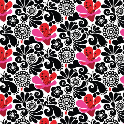 Design of White, Product, Green, Botany, Petal, Textile, Pink, Creative arts, Line, Magenta, with black, white, pink, red colors
