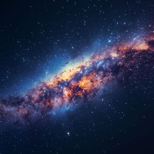 Design of Atmosphere, Sky, Nature, World, Nebula, Galaxy, Astronomical object, Atmospheric phenomenon, Milky way, Star, with black, blue, white, yellow, orange, red, purple, gray colors