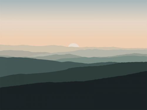 Design of Sky, Mountain, Afterglow, Cloud, Highland, Dusk, Sunrise, Landscape, Sunset, Cumulus, with black, gray, white, orange, yellow colors