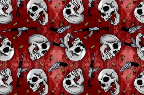 DJI Action 2 Skin design of Skull, Red, Bone, Personal protective equipment, Skeleton, Mask, Font, Sports gear, Headgear, Pattern with black, red, gray colors
