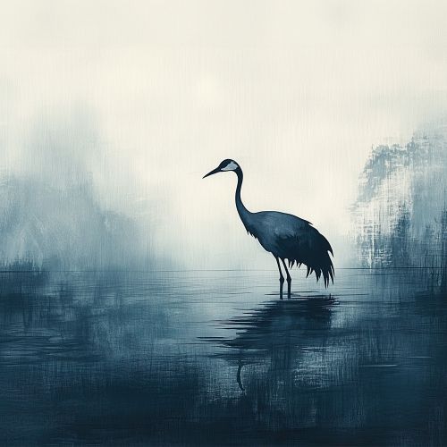 Design of Bird, Water, Beak, Feather, Natural landscape, Pelecaniformes, Sky, Wing, Water bird, Heron, with black, blue, white, gray colors