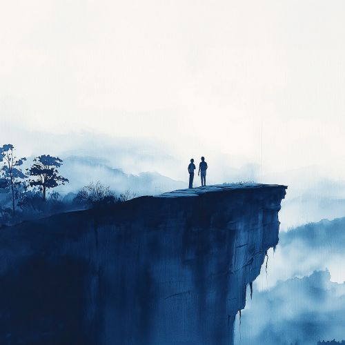 Design of Cloud, Water, Sky, Slope, Mountain, Terrain, People in nature, Horizon, Landscape, Calm, with black, blue, white, gray colors