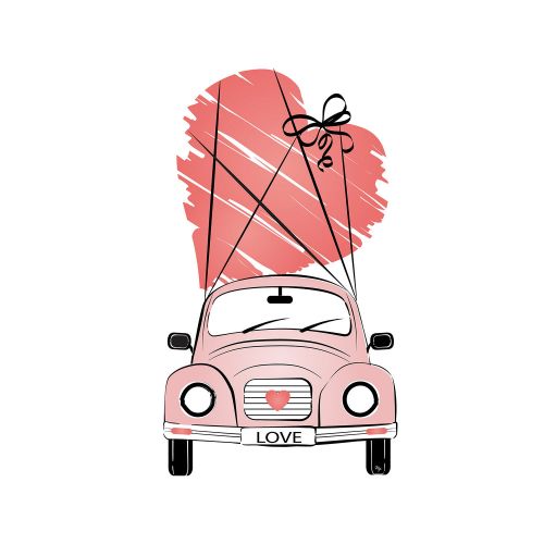 Design of Land vehicle, Wheel, Vehicle, Tire, Hood, Automotive lighting, Car, Motor vehicle, Kit car, Cartoon, with white, pink, black, red colors