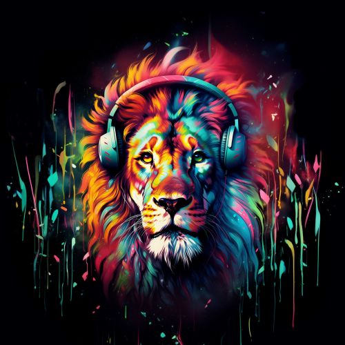 Design of Felidae, Siberian tiger, Bengal tiger, Carnivore, Big cats, Tiger, Painting, Art, Font, Paint, with black, red, yellow, orange, green, blue, pink colors