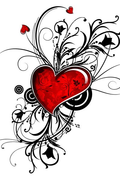 GoPro Hero Skin design of Heart, Line art, Love, Clip art, Plant, Graphic design, Illustration, with white, gray, black, red colors