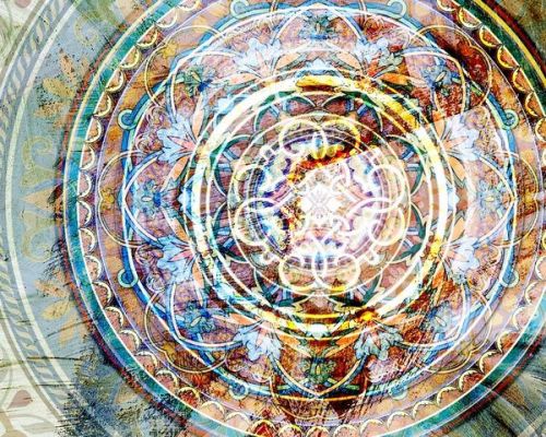 Design of Circle, Ceramic, Tableware, with yellow, red, orange, white, blue, green, gray colors