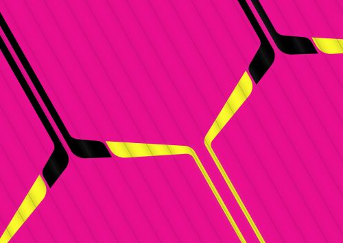 Design of Purple, Textile, Sleeve, Jersey, Violet, Triangle, Font, Magenta, Collar, Parallel, with pink, black, yellow colors