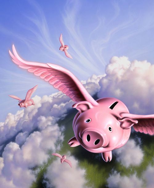 Design of Cloud, Sky, Happy, Pink, Bird, Art, Wing, Snout, Wind, Fictional character, with pink, white, blue, gray, green colors