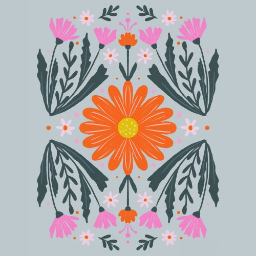 Design of Petal, Gesture, Font, Flower, Pattern, Art, Creative arts, Floral design, Illustration, Flowering plant, with pink, orange, green, white colors